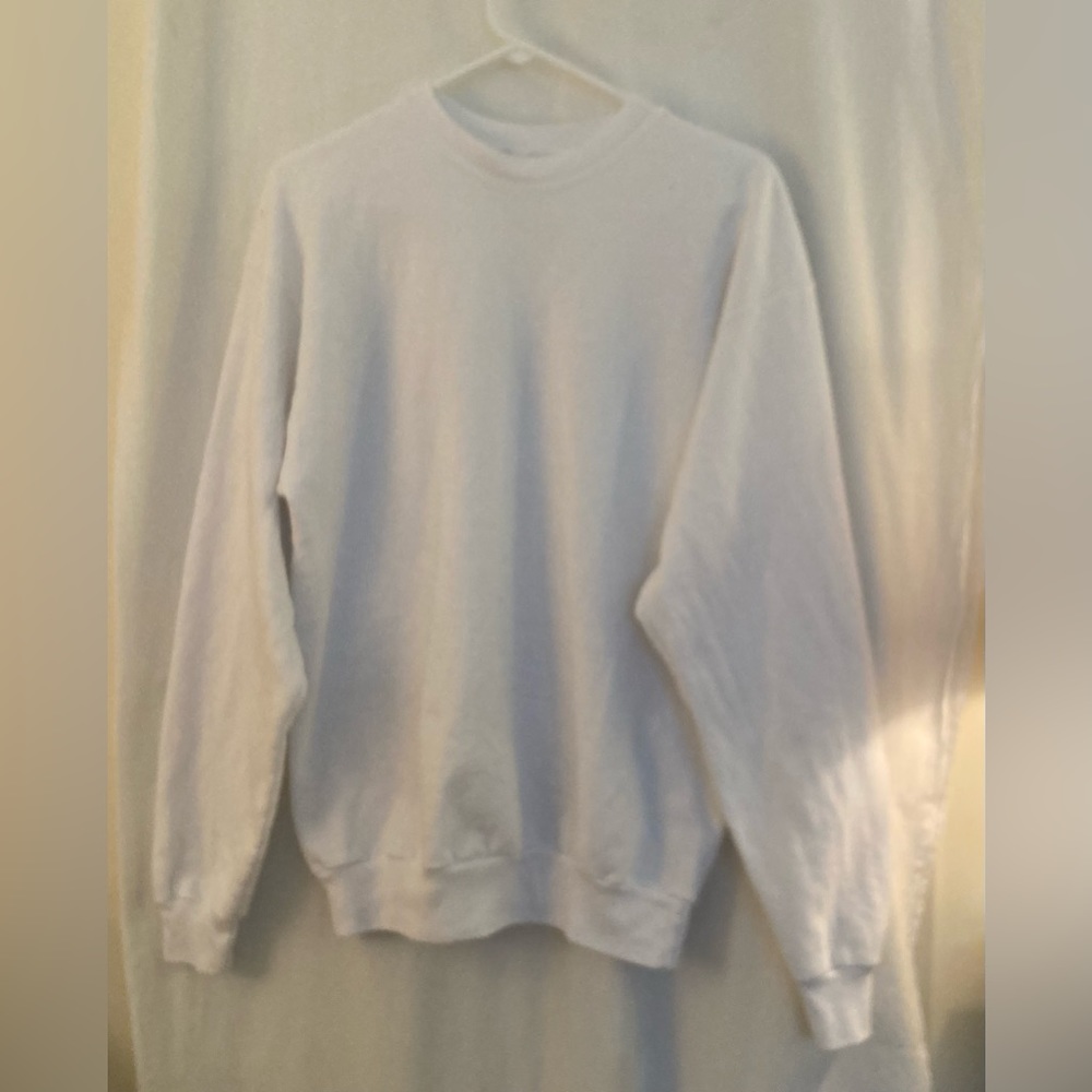 Hanes Comfort Blend Bright White Oversized Sweatshirt Size M  Unisex